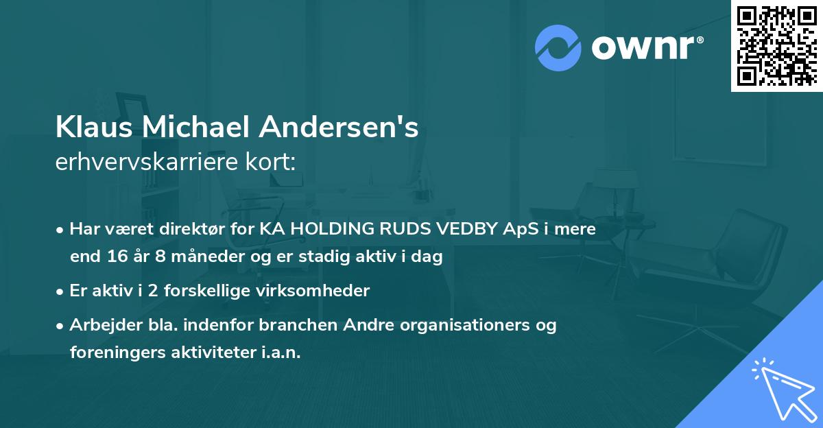 Klaus Michael Andersen's erhvervskarriere kort