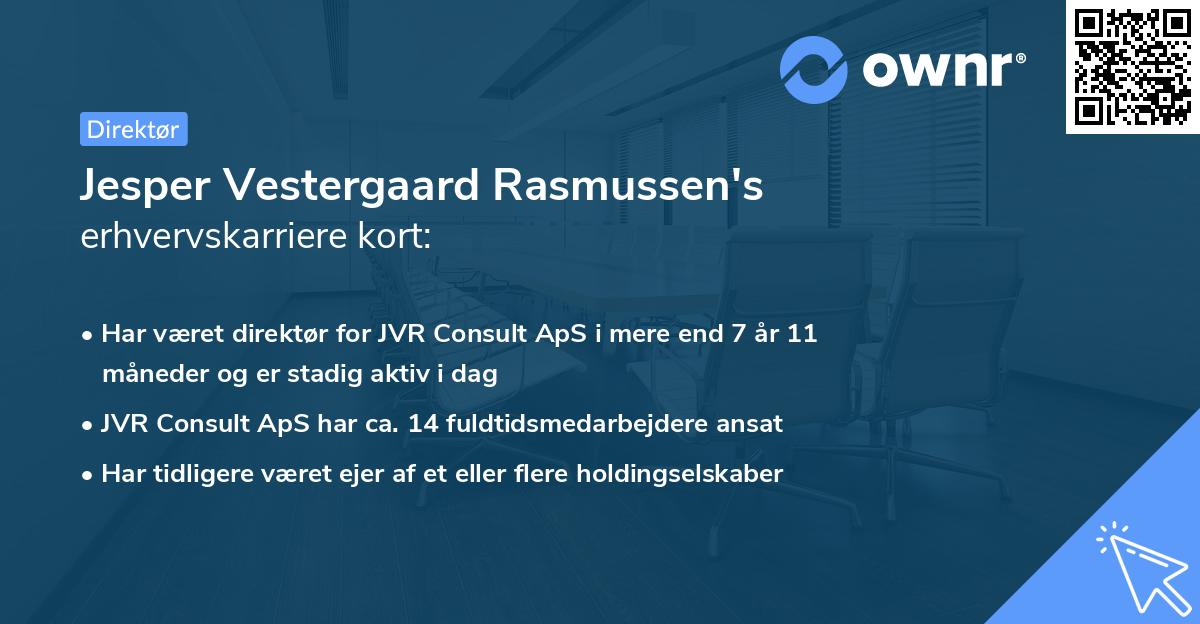 Jesper Vestergaard Rasmussen's erhvervskarriere kort