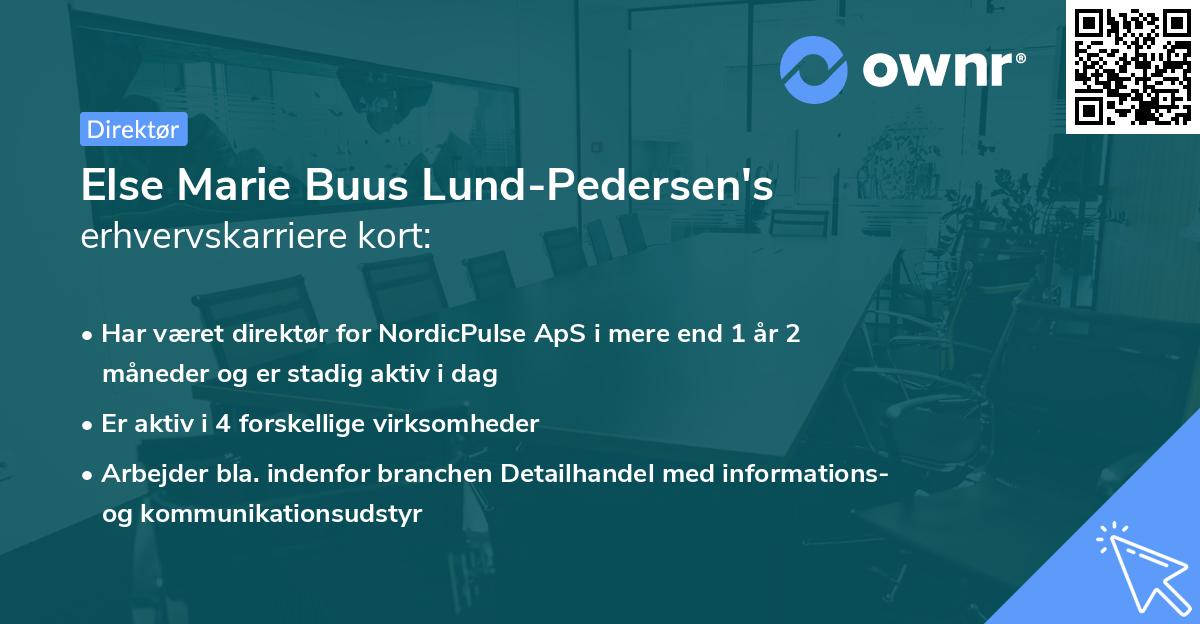 Else Marie Buus Lund-Pedersen's erhvervskarriere kort