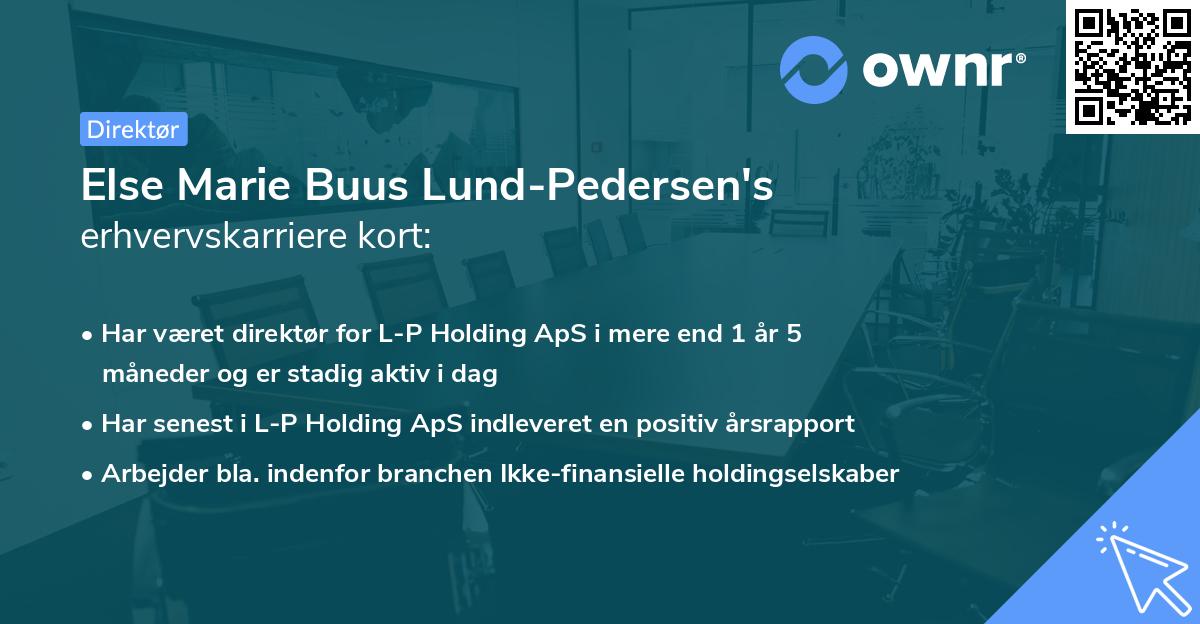 Else Marie Buus Lund-Pedersen's erhvervskarriere kort