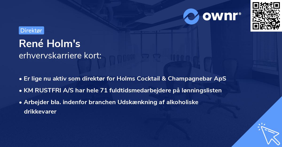 René Holm's erhvervskarriere kort