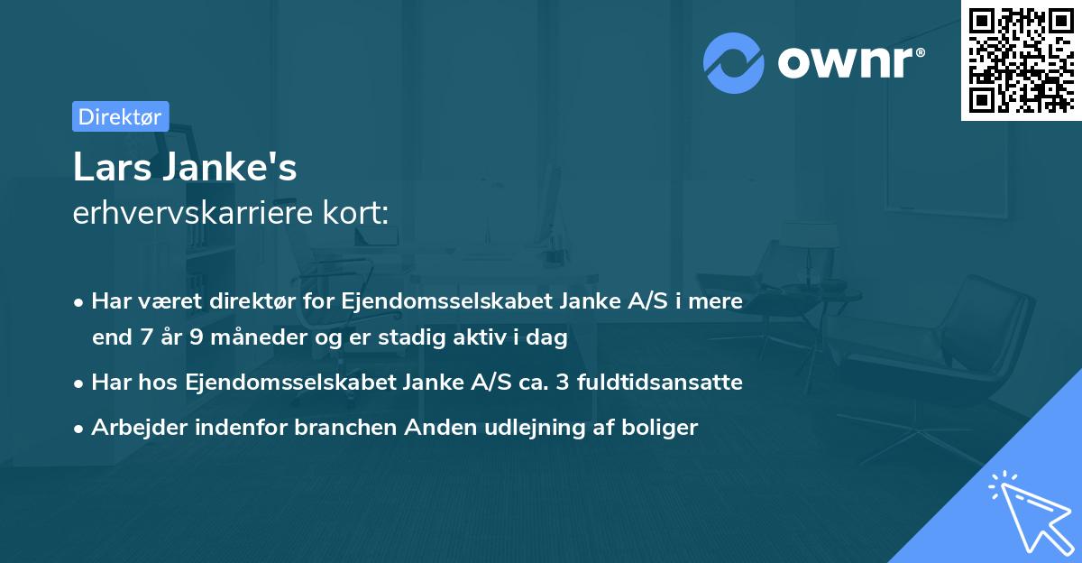 Lars Janke's erhvervskarriere kort