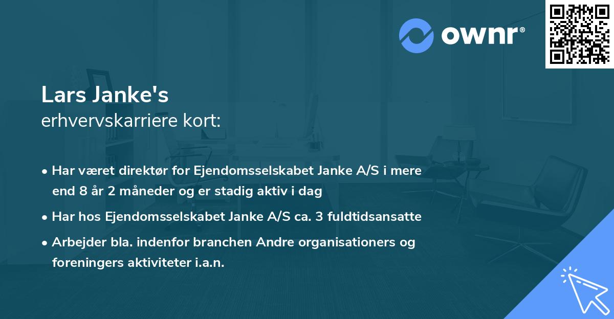 Lars Janke's erhvervskarriere kort