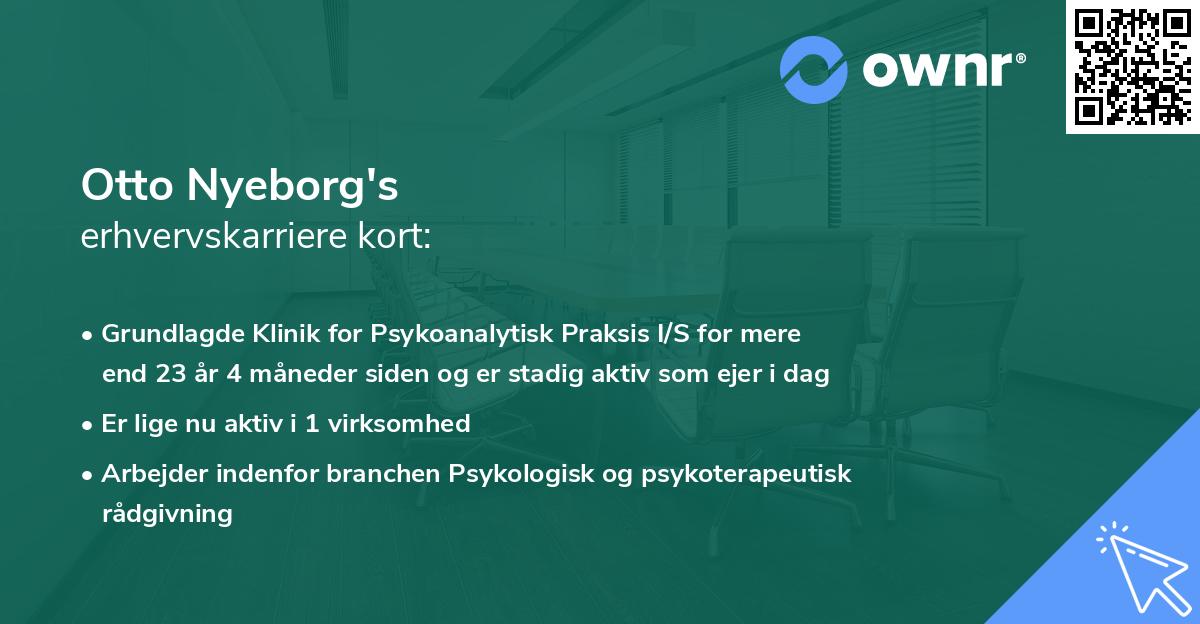 Otto Nyeborg's erhvervskarriere kort