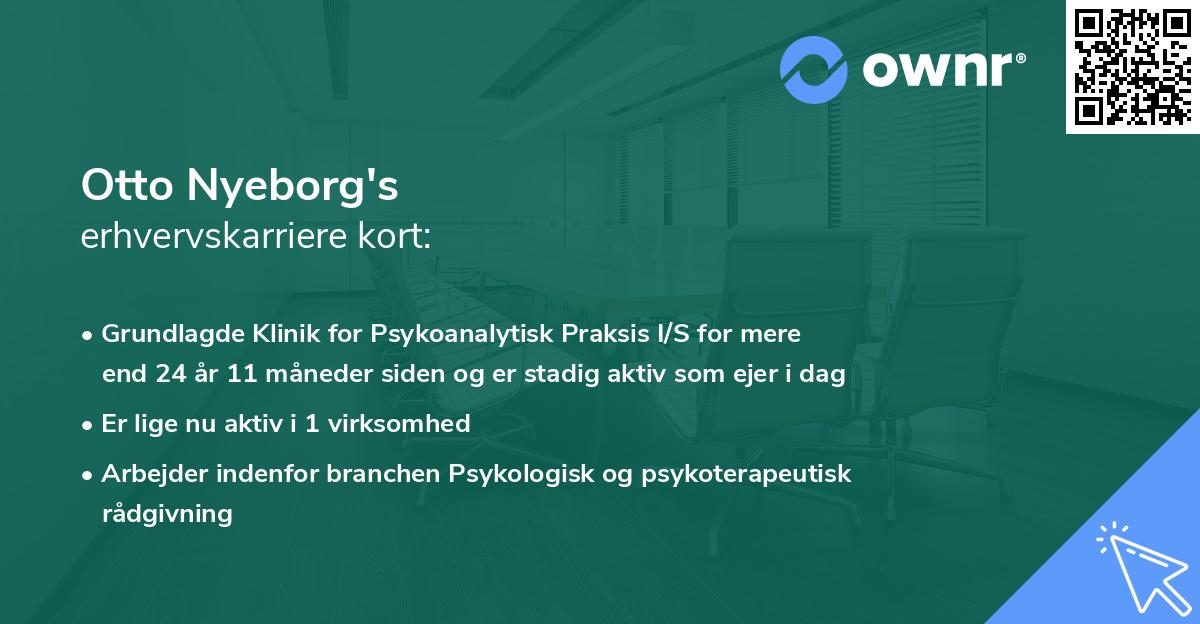 Otto Nyeborg's erhvervskarriere kort