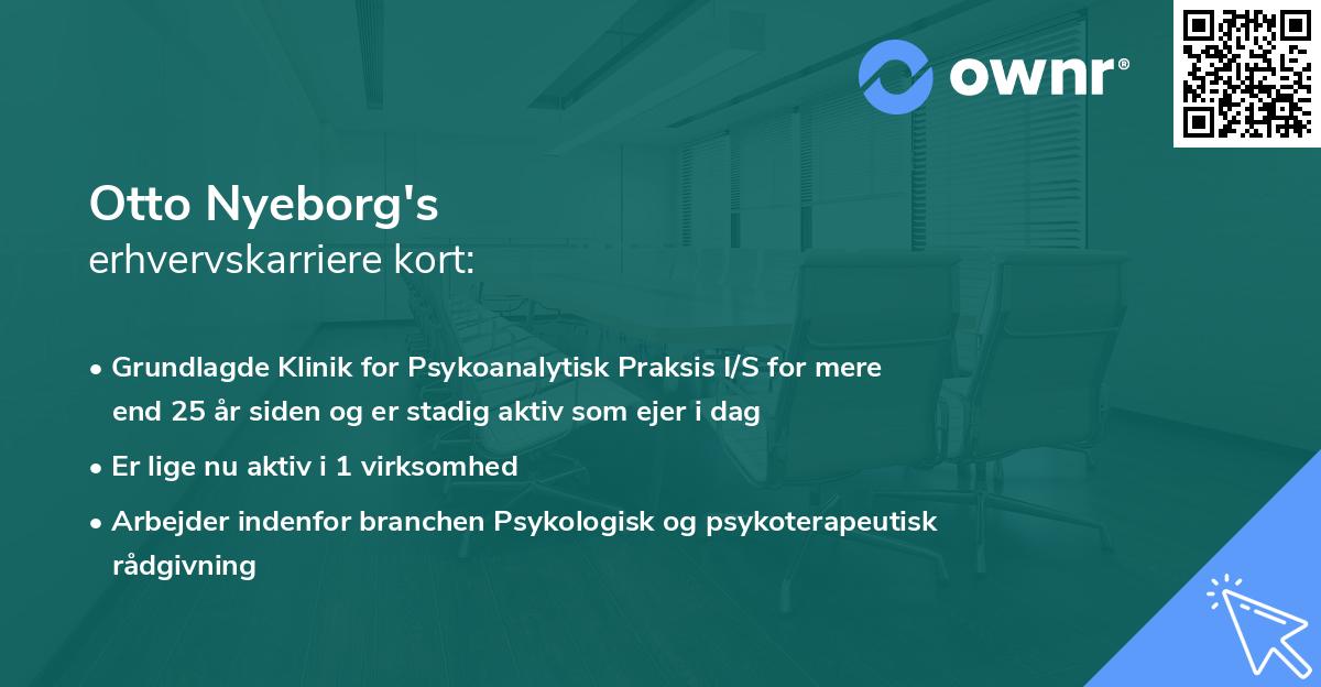 Otto Nyeborg's erhvervskarriere kort