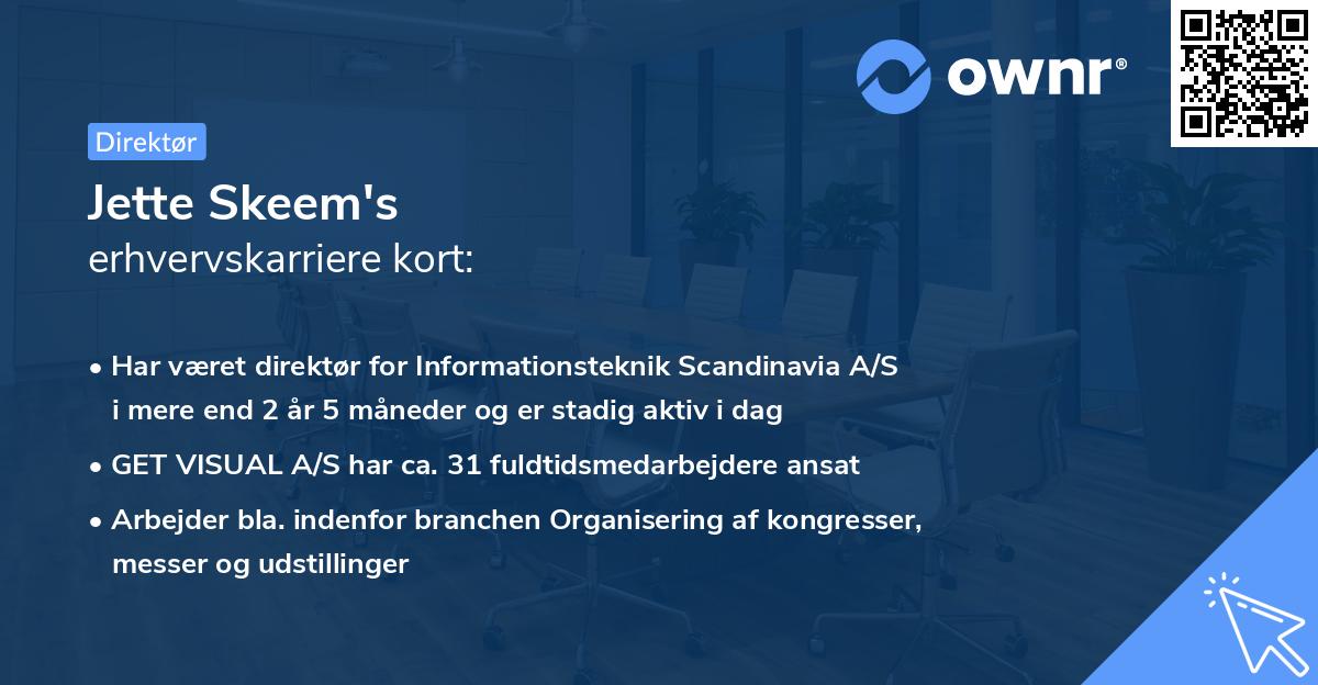 Jette Skeem's erhvervskarriere kort