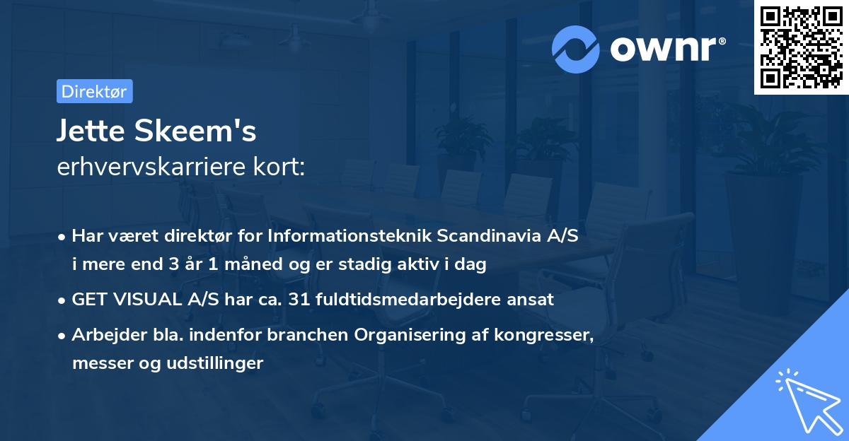 Jette Skeem's erhvervskarriere kort