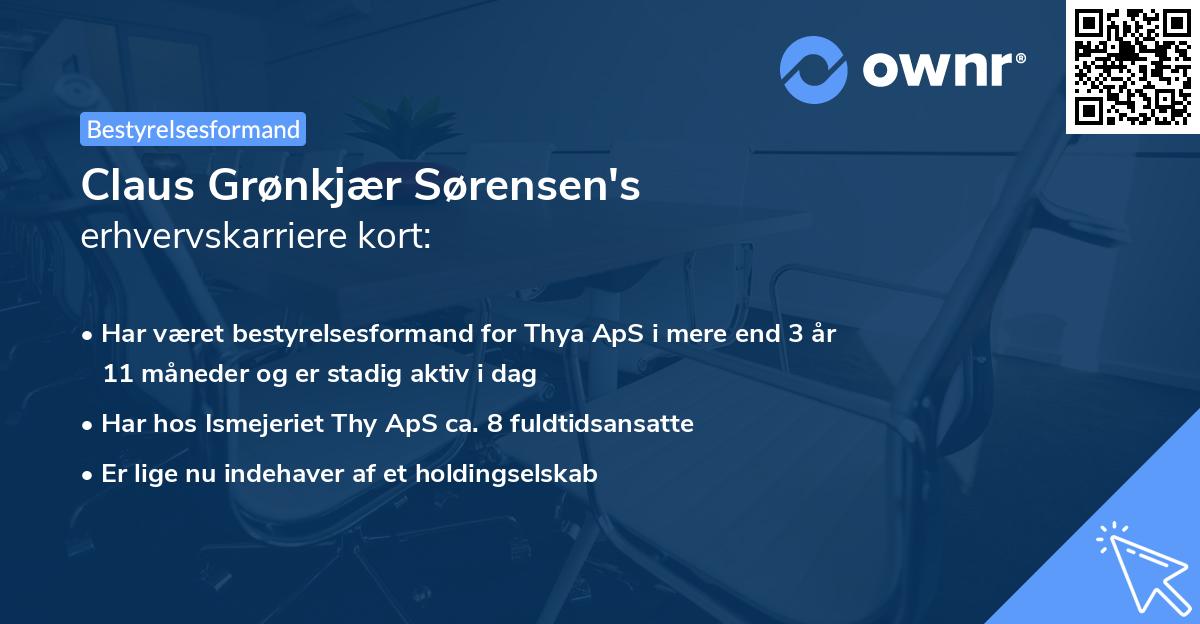 Claus Grønkjær Sørensen's erhvervskarriere kort