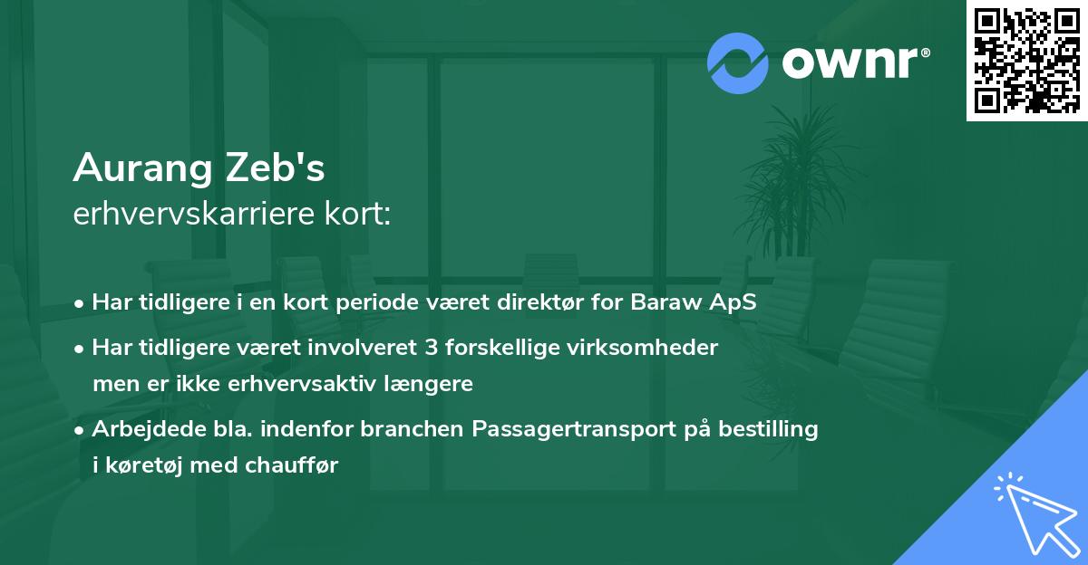 Aurang Zeb's erhvervskarriere kort