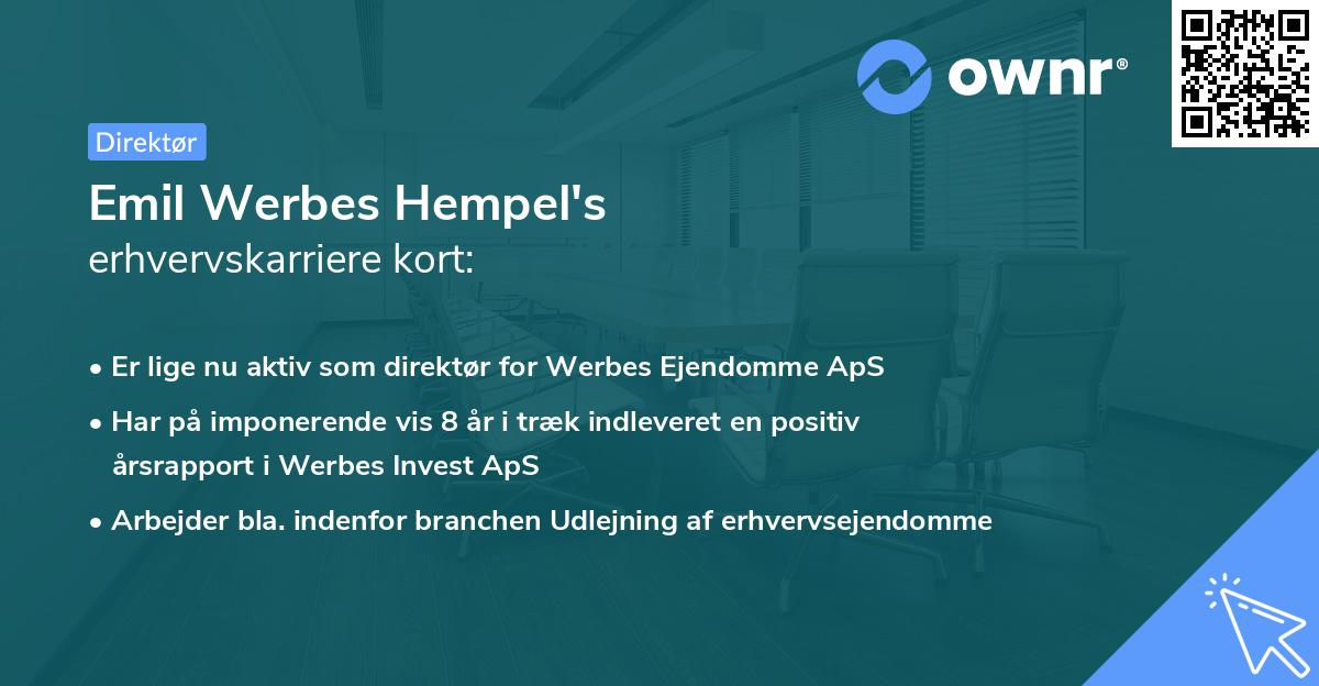 Emil Werbes Hempel's erhvervskarriere kort