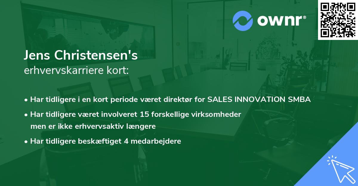Jens Christensen's erhvervskarriere kort