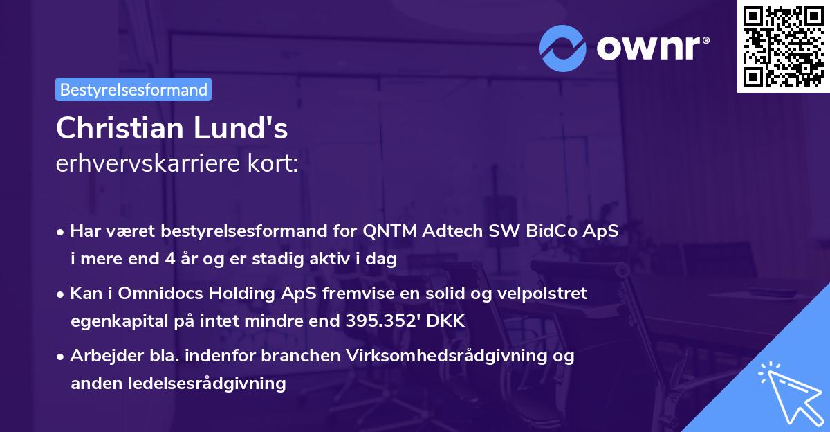 Christian Lund's erhvervskarriere kort