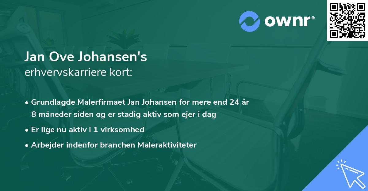 Jan Ove Johansen's erhvervskarriere kort