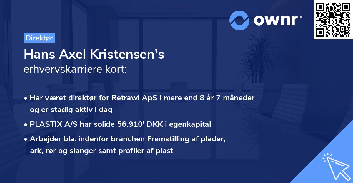 Hans Axel Kristensen's erhvervskarriere kort