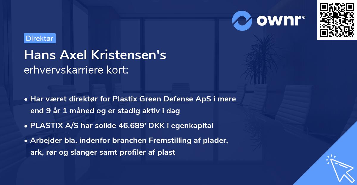 Hans Axel Kristensen's erhvervskarriere kort
