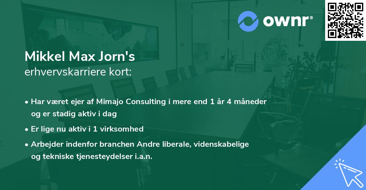 Mikkel Max Jorn's erhvervskarriere kort