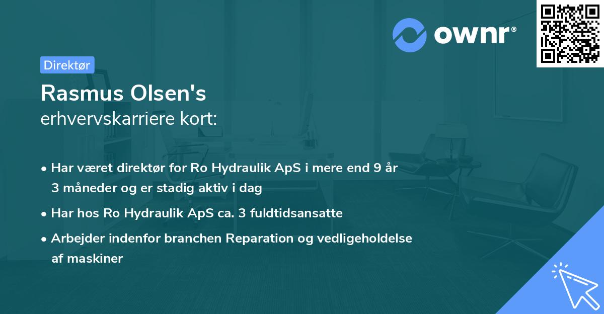 Rasmus Olsen's erhvervskarriere kort