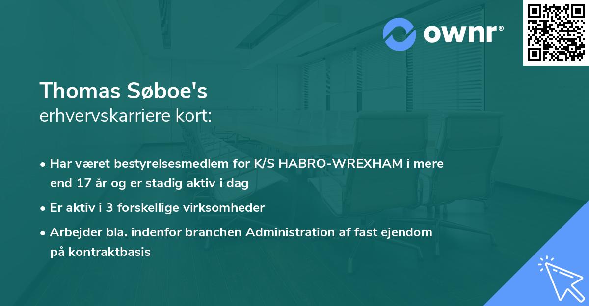 Thomas Søboe's erhvervskarriere kort
