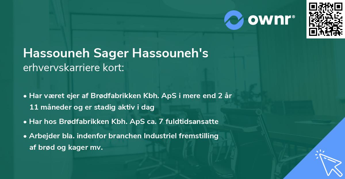 Hassouneh Sager Hassouneh's erhvervskarriere kort