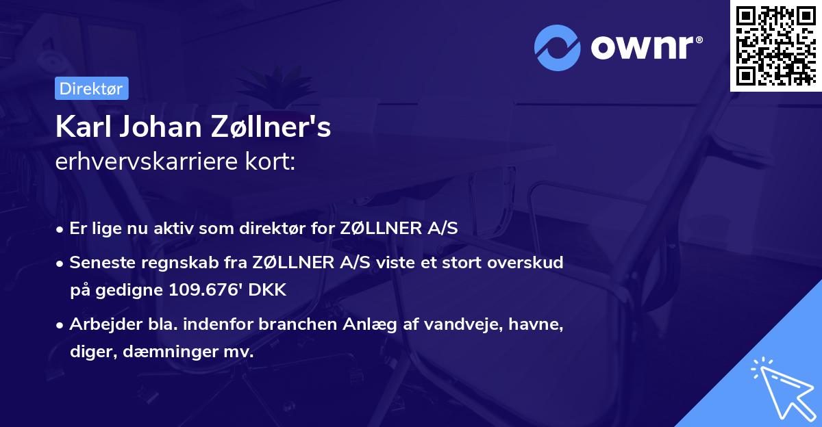 Karl Johan Zøllner's erhvervskarriere kort