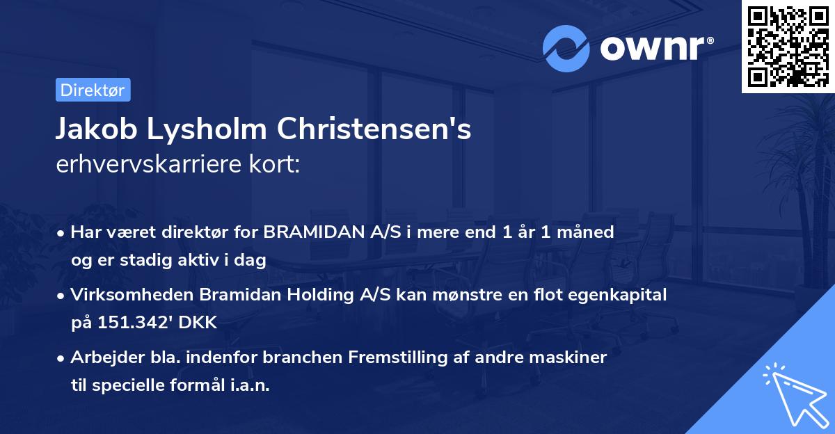 Jakob Lysholm Christensen's erhvervskarriere kort