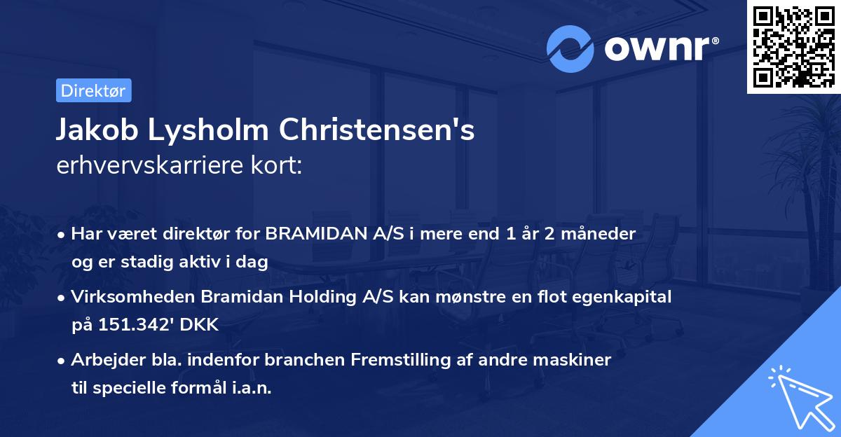 Jakob Lysholm Christensen's erhvervskarriere kort