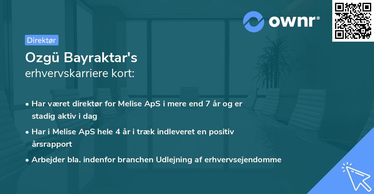 Ozgü Bayraktar's erhvervskarriere kort