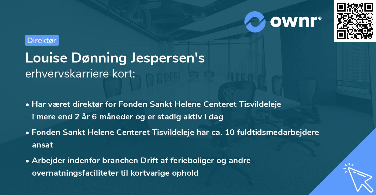 Louise Dønning Jespersen's erhvervskarriere kort