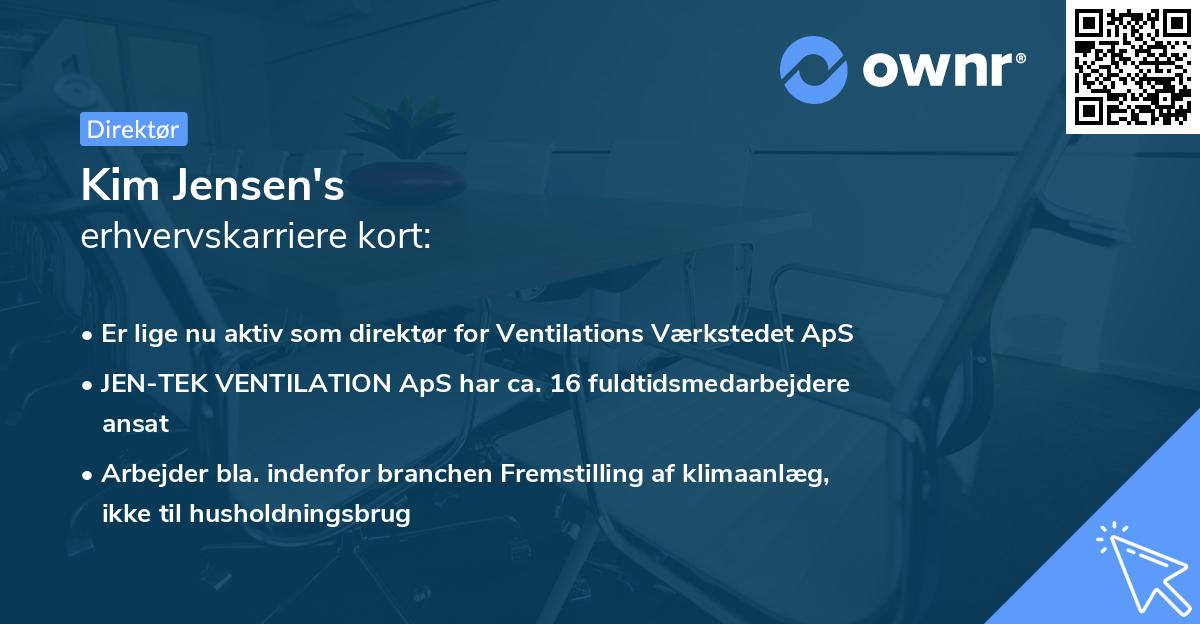 Kim Jensen's erhvervskarriere kort