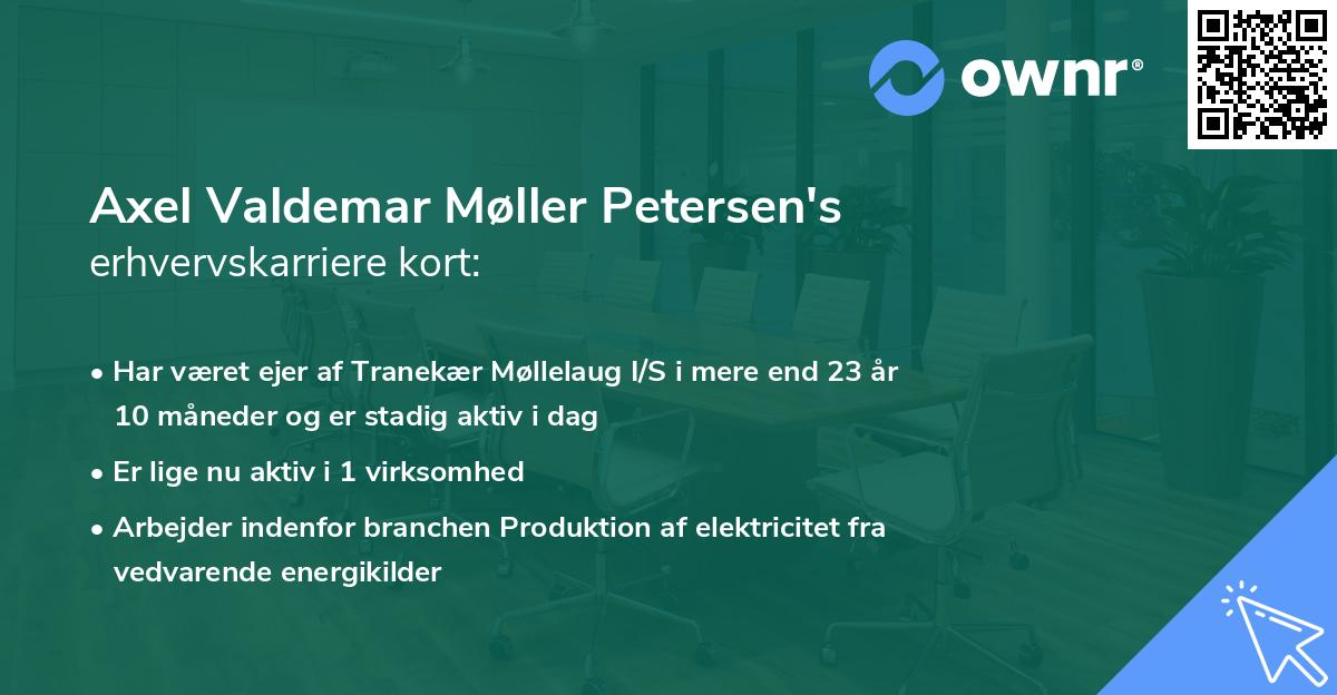 Axel Valdemar Møller Petersen's erhvervskarriere kort