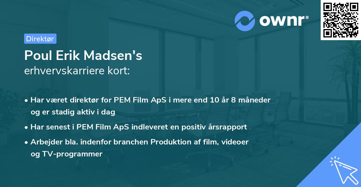 Poul Erik Madsen's erhvervskarriere kort