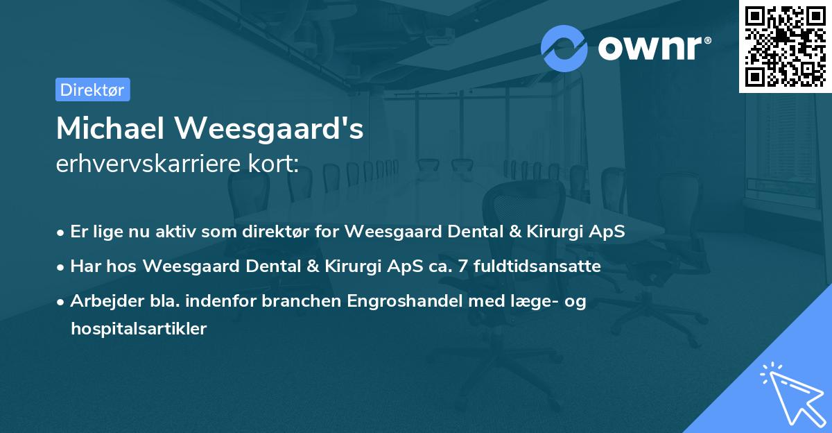 Michael Weesgaard's erhvervskarriere kort