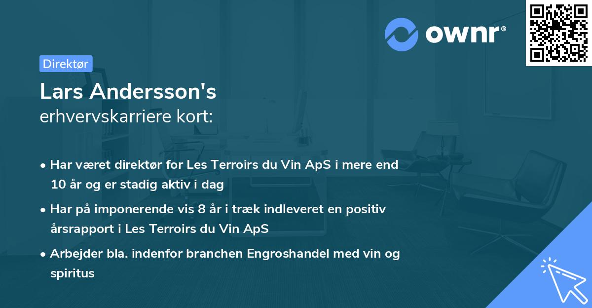 Lars Andersson's erhvervskarriere kort