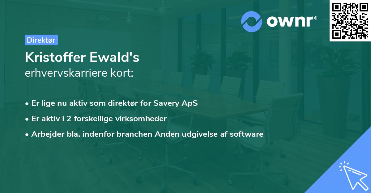 Kristoffer Ewald's erhvervskarriere kort