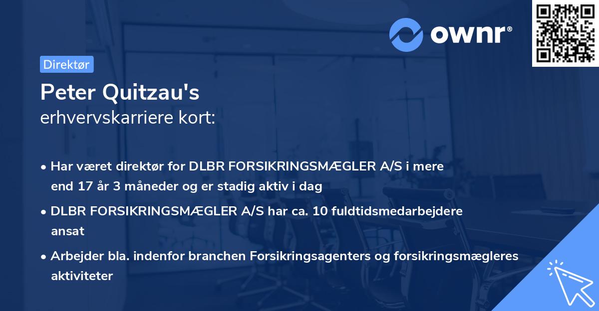 Peter Quitzau's erhvervskarriere kort