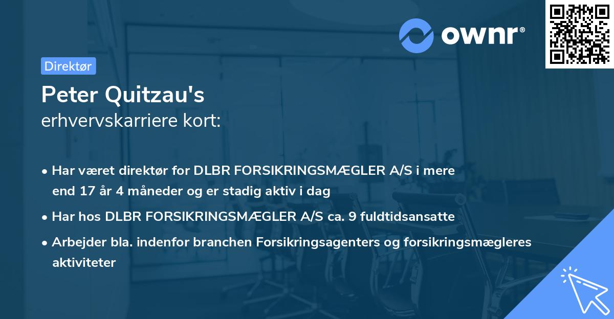Peter Quitzau's erhvervskarriere kort