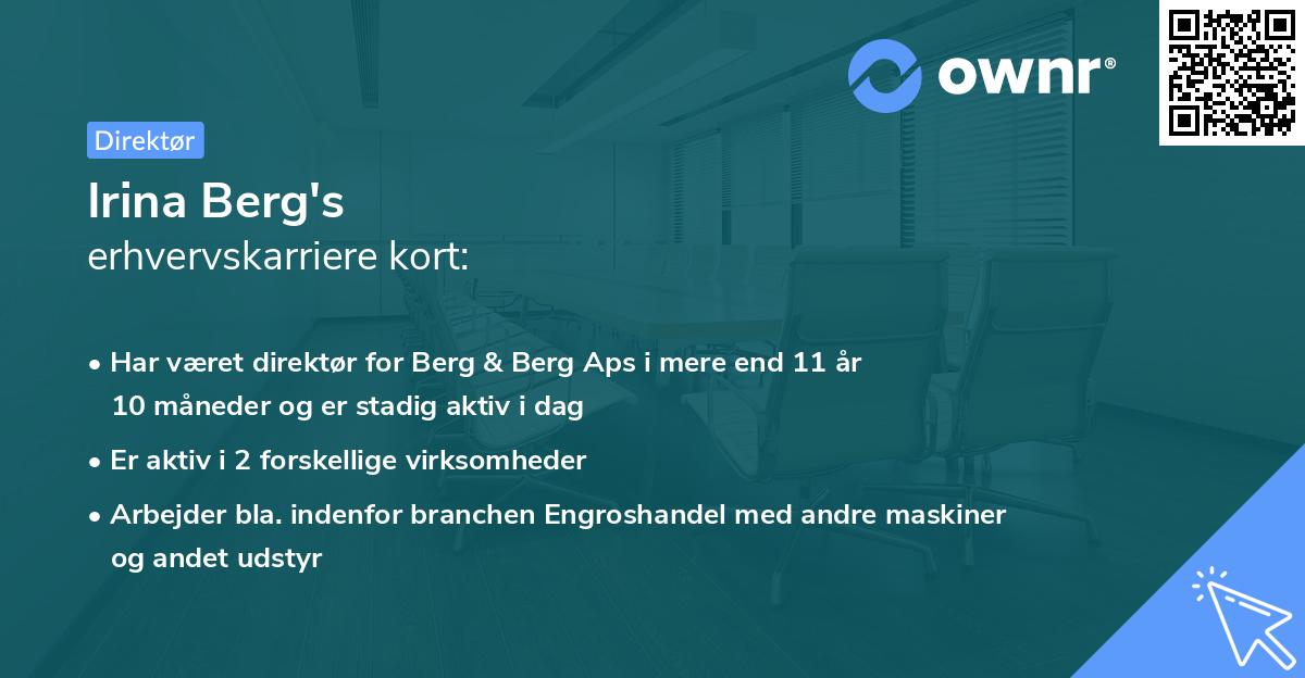 Irina Berg's erhvervskarriere kort