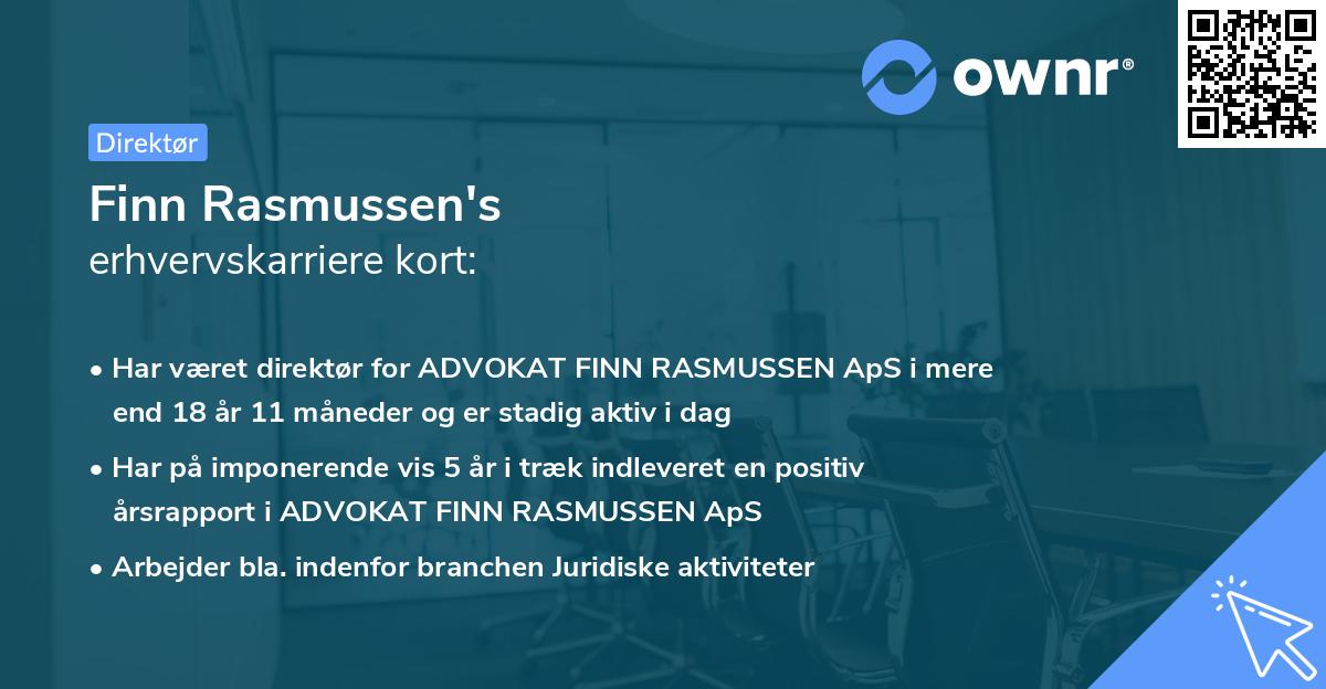 Finn Rasmussen's erhvervskarriere kort