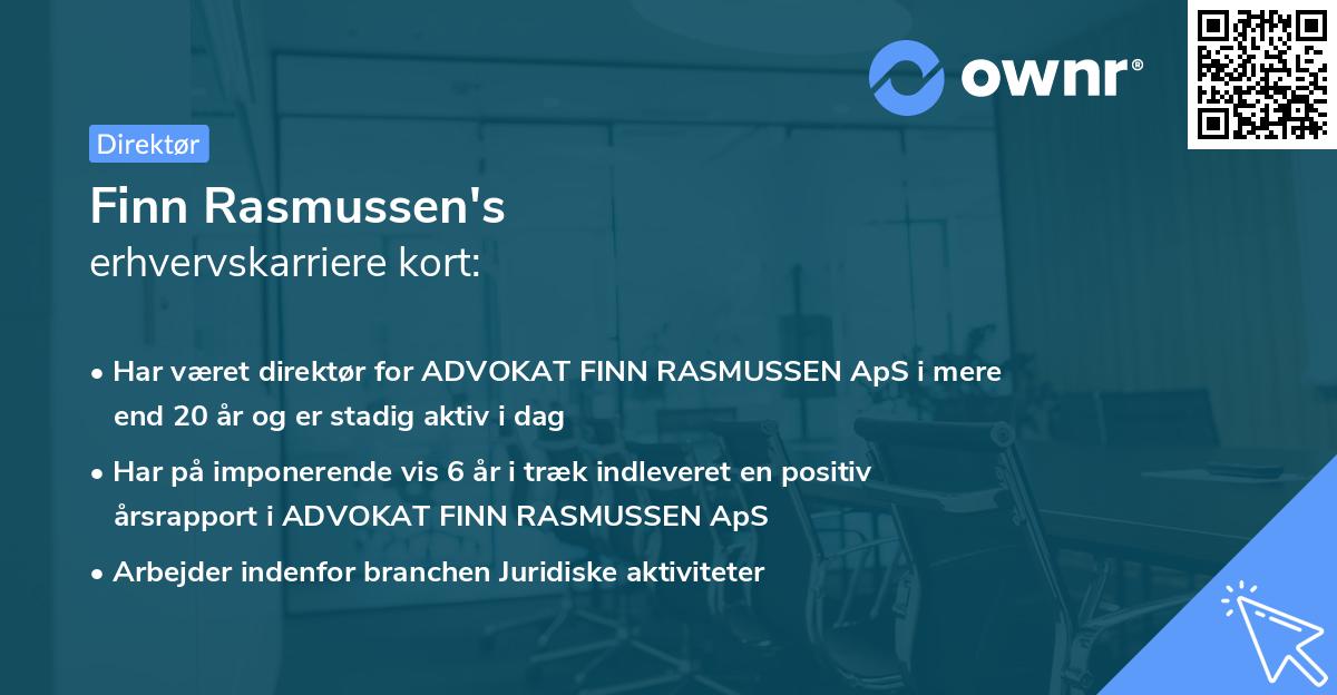 Finn Rasmussen's erhvervskarriere kort