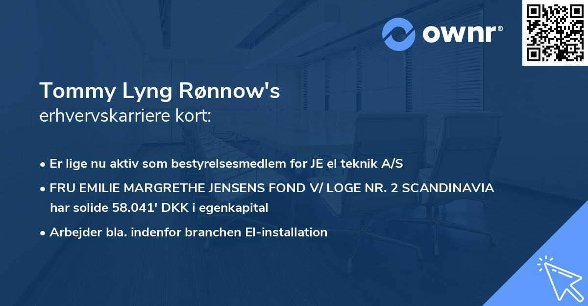 Tommy Lyng Rønnow's erhvervskarriere kort