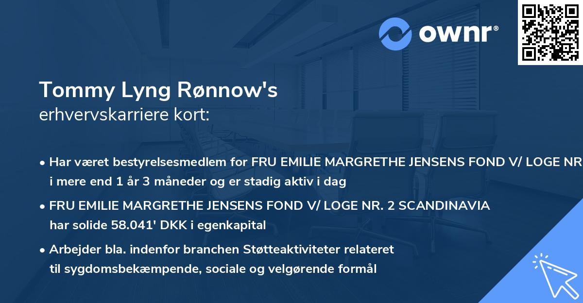 Tommy Lyng Rønnow's erhvervskarriere kort