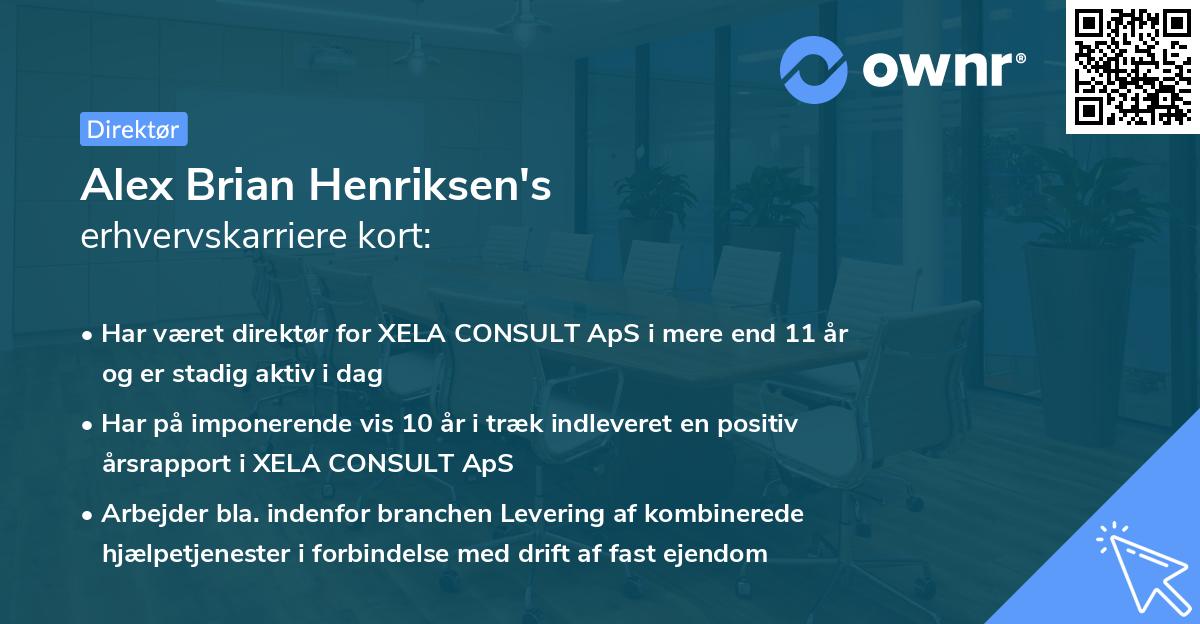Alex Brian Henriksen's erhvervskarriere kort