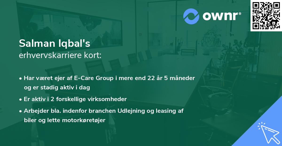 Salman Iqbal's erhvervskarriere kort