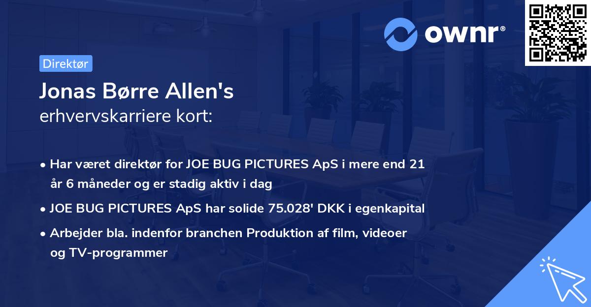Jonas Børre Allen's erhvervskarriere kort