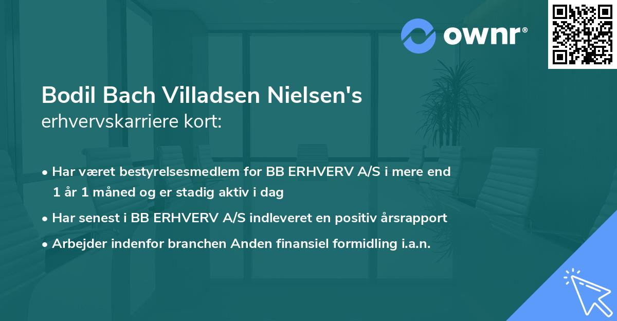 Bodil Bach Villadsen Nielsen's erhvervskarriere kort
