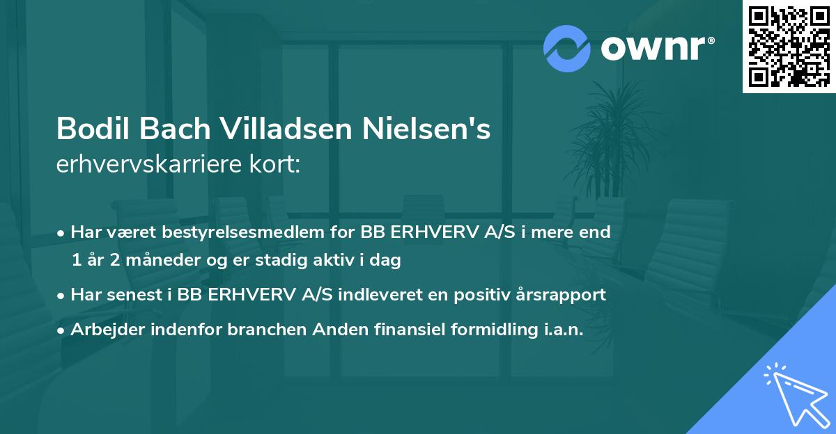 Bodil Bach Villadsen Nielsen's erhvervskarriere kort