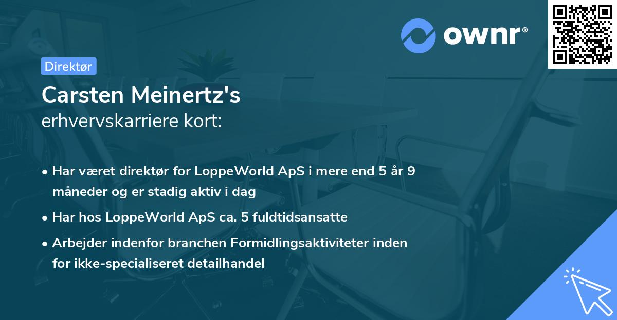 Carsten Meinertz's erhvervskarriere kort