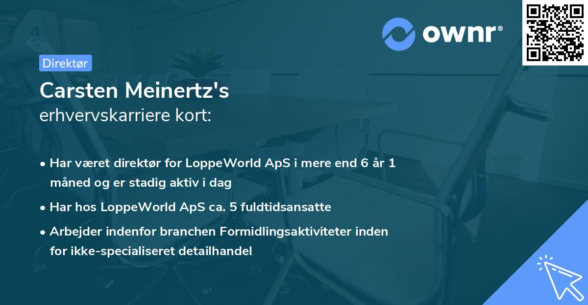 Carsten Meinertz's erhvervskarriere kort