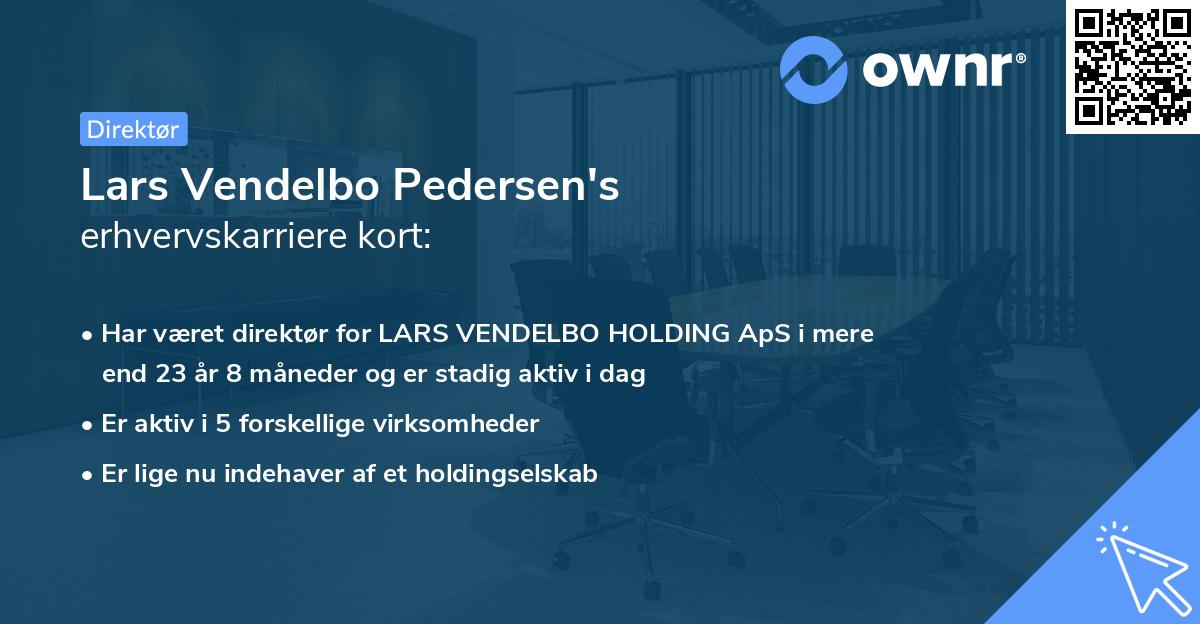 Lars Vendelbo Pedersen's erhvervskarriere kort